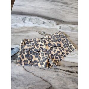 NWT FOX Hydro Series Extinct Leopard Print Board Shorts Raw Hem Size 3‎
